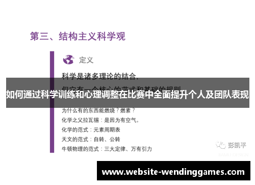 如何通过科学训练和心理调整在比赛中全面提升个人及团队表现