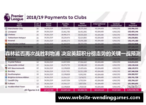 森林能否再次战胜利物浦 决定英超积分榜走势的关键一战预测